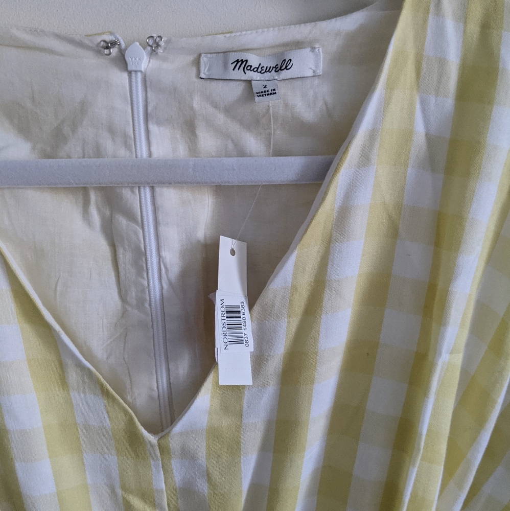 Madewell Dolman-Sleeve Midi Dress Gingham Check NWT 2 - Picture 5 of 7